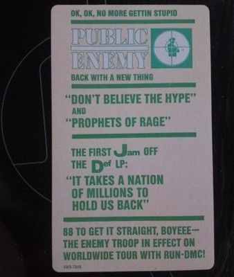 Public Enemy Don't Believe The Hype / Prophets Of Rage 12" Vinyl Record