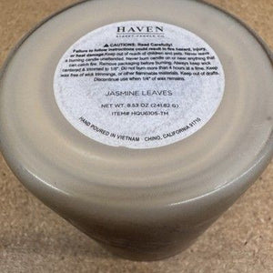 Haven Street Candle Company JASMINE LEAVES Hand Poured 8.53 Oz ~ Made in USA ~ 3