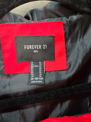 NASA Forever 21 Men Red Reflective Hooded Anorak Jacket Size XL 2