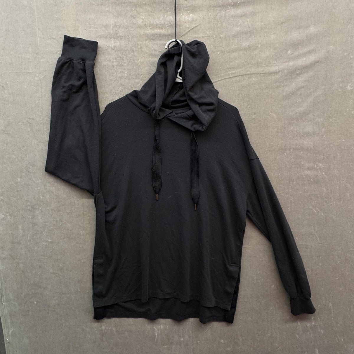 Avia Hoodie Womens Large Black Cowl Neck Lightweight Modal Blend Soft Pullover