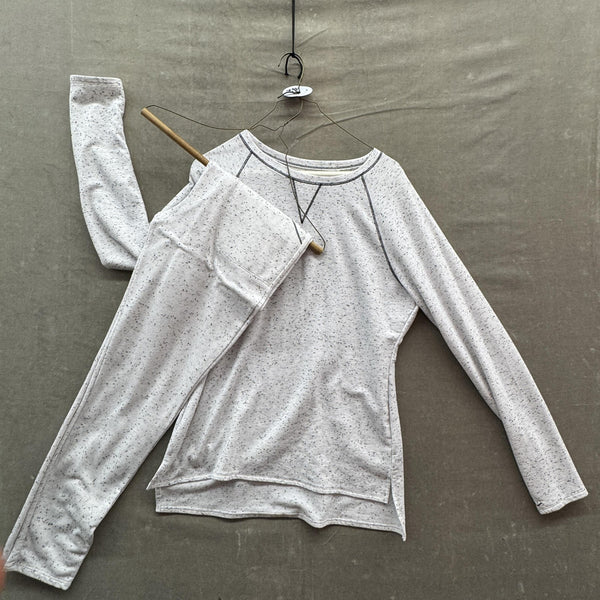 ClimateRight Cuddl Duds Shirt Womens Large Ivory Neps Thermal Raglan CDB317611